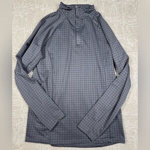 UNRL Golf Highlands 1/4 Iron Gray Plaid Pullover Athletic Top Womens XS